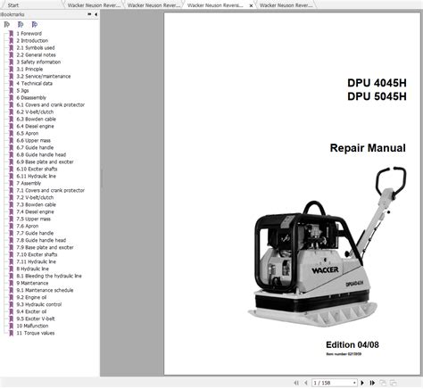 wacker neuson repair manual